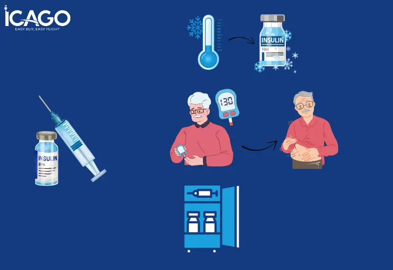 Insulin không nên để trong hành lý ký gửi
