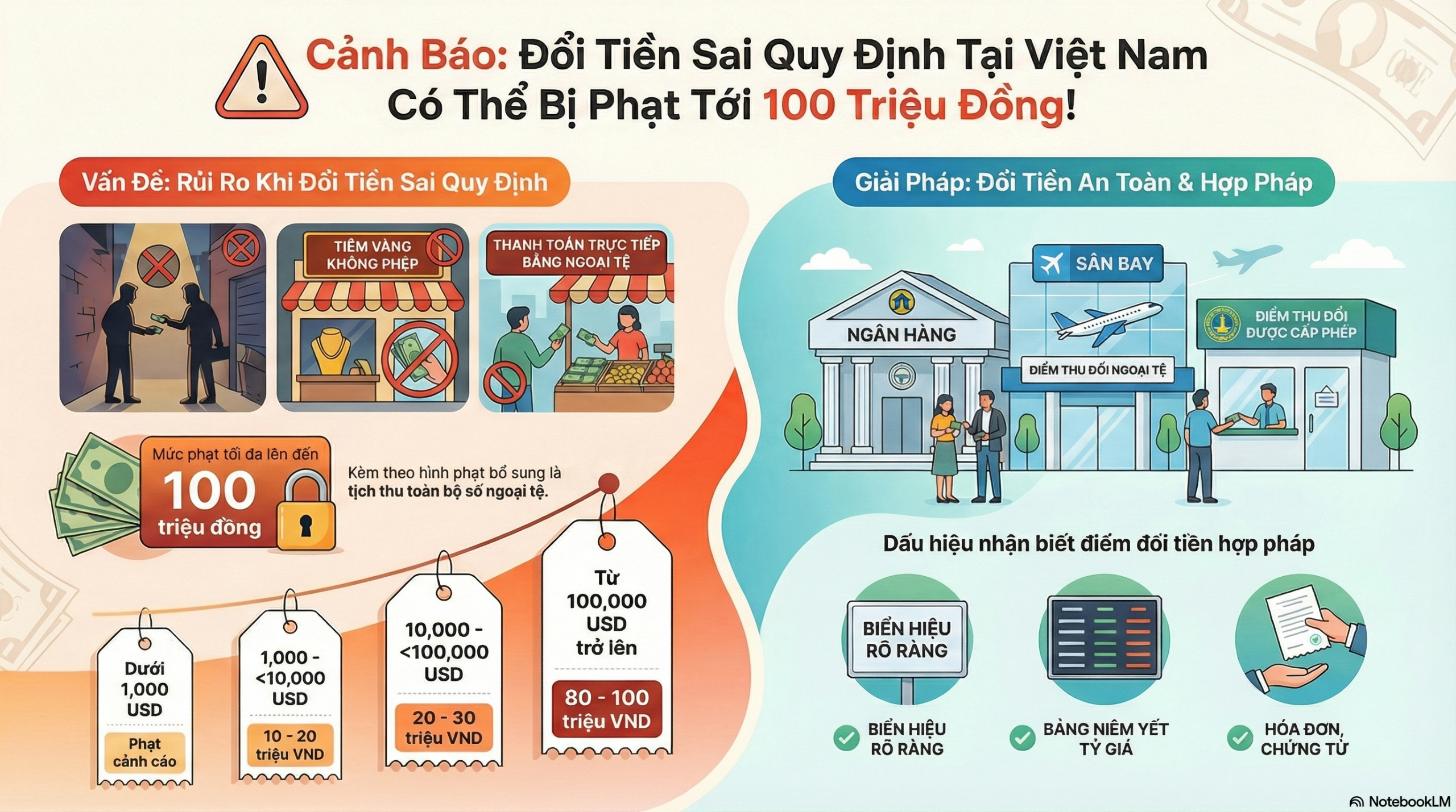 Tăng mức phạt khi đổi tiền sau quy định tại Việt Nam