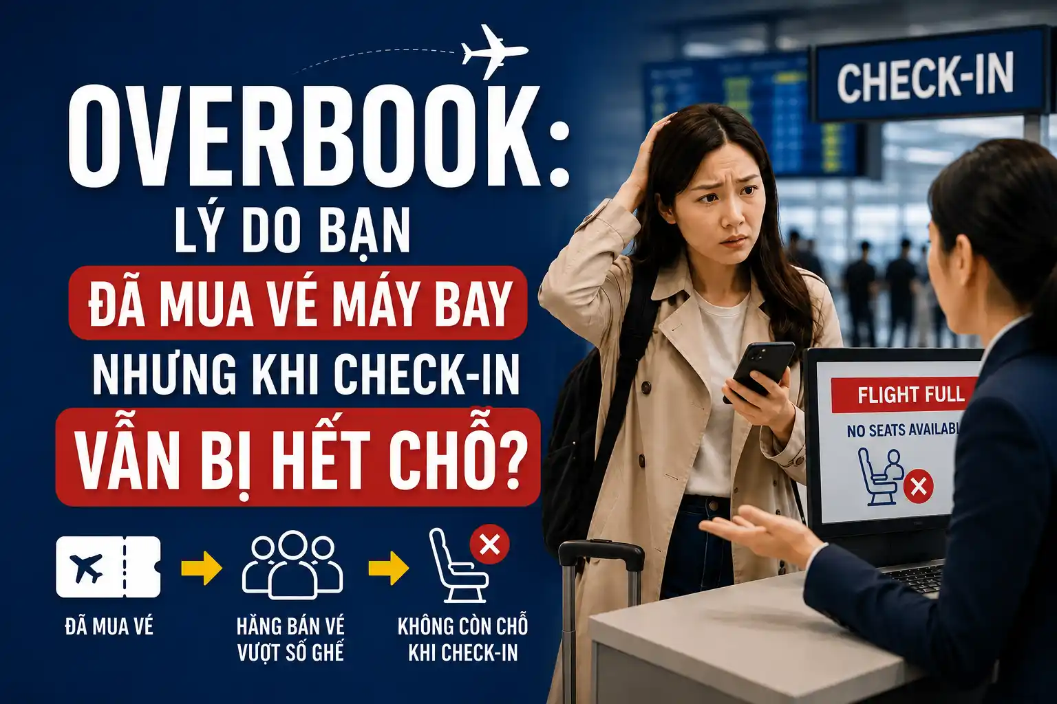 Overbook: lý do bạn đã mua vé máy bay nhưng khi check-in vẫn bị hết chỗ?