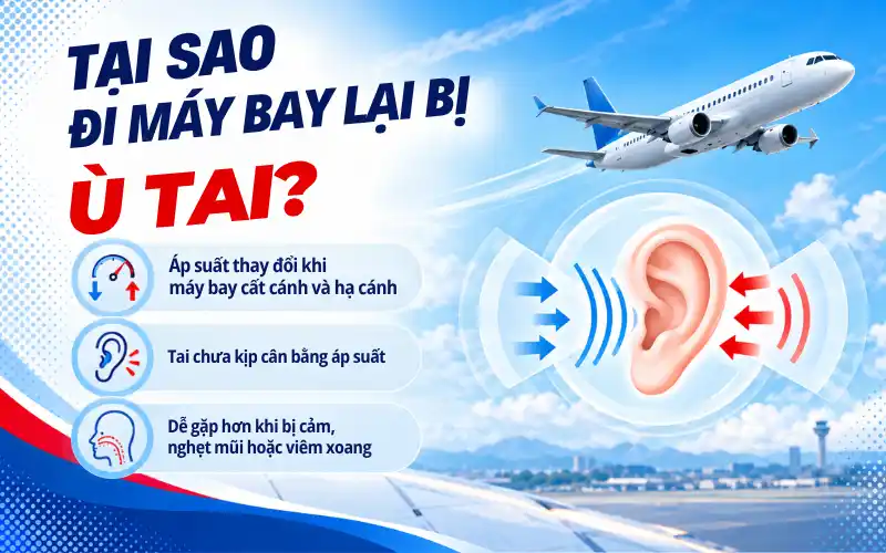 Tại sao đi máy bay lại bị ù tai?