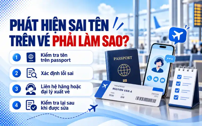 Phát hiện sai tên trên vé máy bay phải làm sao?